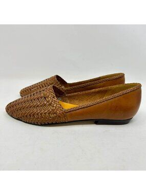 Mobility Sport Brown Woven Leather Loafers Women’s Size 7.5 M Made In Brazil
